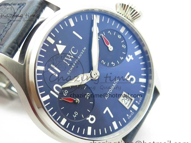 MIROTIME 0124 Supportive Big Pilot IW501008 “Boutique London” SS ZF Best Edition Blue Dial on Blue Leather Strap A 7106